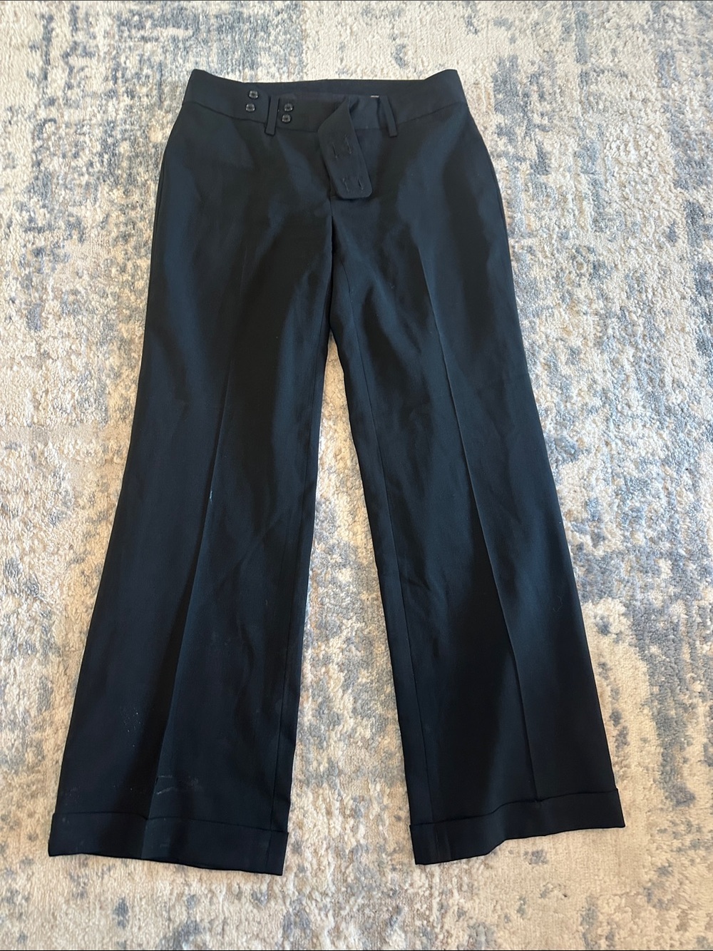 WHBM Black Jackson Fit Wide-Leg Black Dress Pants 6